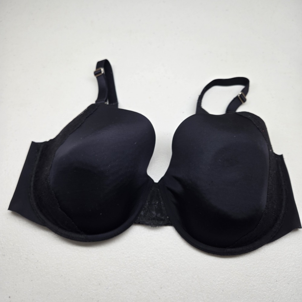 Soma Women Bra 36DDD Black Vanishing 360 T Shirt Underwired Lace Strap